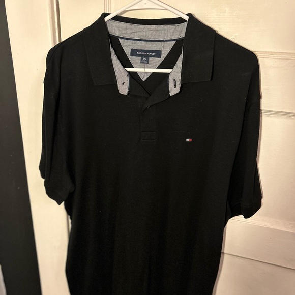 BLACK MENS TOMMY HILFIGER SHIRT - Picture 2 of 3